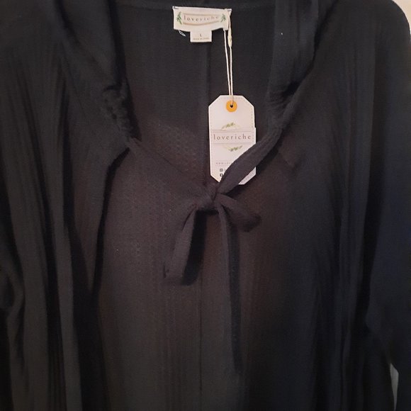 Women's Black Long Thin Sweater Coverup - Picture 1 of 3
